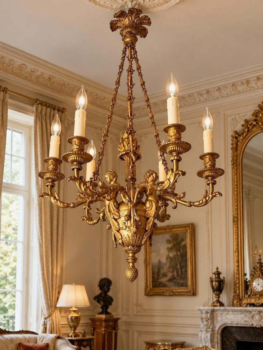 Antique gilt bronze chandelier