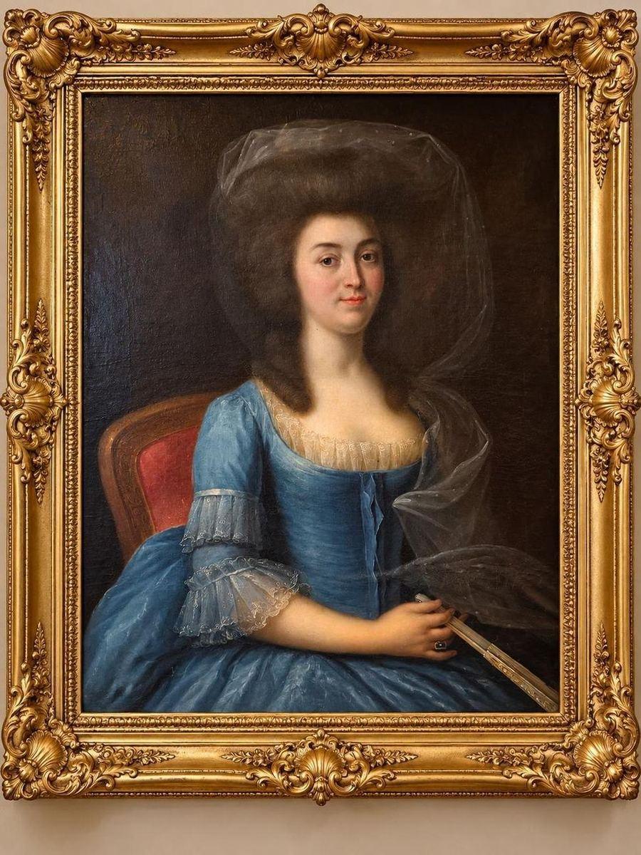 Antique portrait, oil on canvas